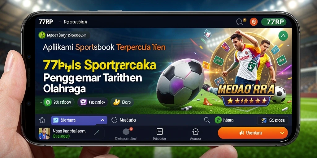 Tampilan gameplay Sportsbook di aplikasi 77RP yang dinamis.