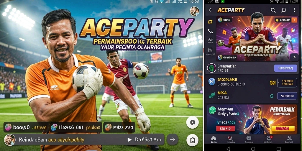 Screenshot gameplay ACEPARTY menampilkan aksi taruhan olahraga yang mendebarkan.