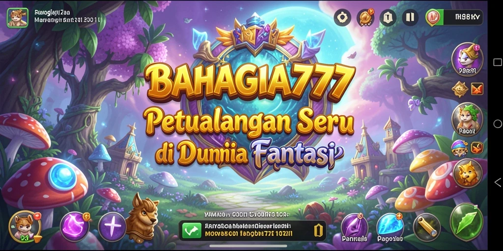 Tangkapan layar BAHAGIA777 menampilkan aksi petualangan seru di dunia fantasi.