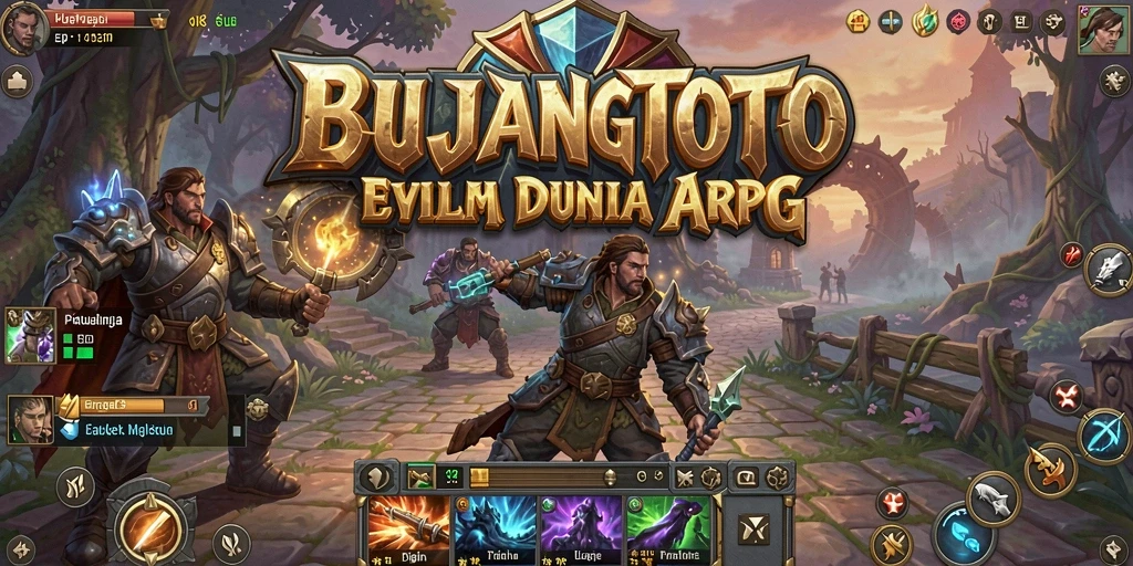 Tampilan gameplay yang mendebarkan dari BUJANGTOTO dengan pertarungan epik.