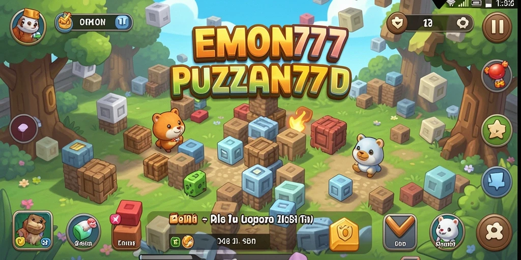 Tangkapan layar gameplay EMON777 yang menunjukkan level puzzle yang menarik.