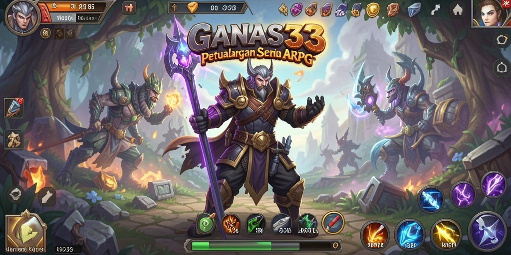 Tampilan mendebarkan dari gameplay ARPG di GANAS33.