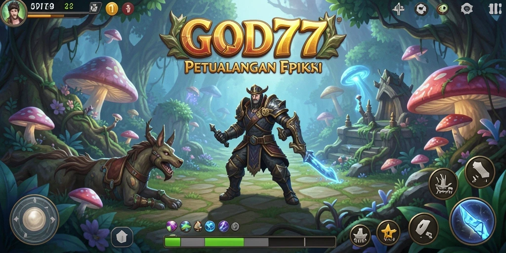 Screenshot dari gameplay GOD77 menampilkan petualangan seru di dunia fantasi.