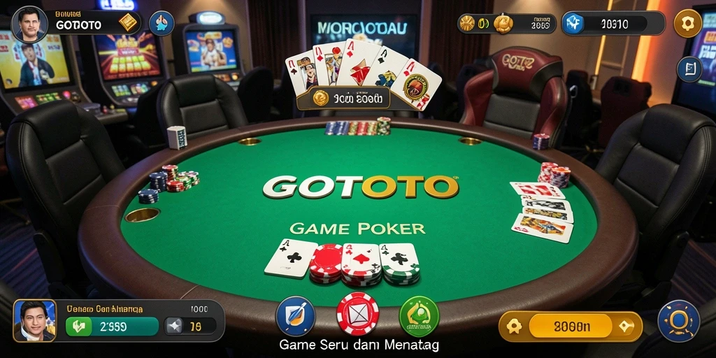 Tampilan game Poker GOTOTO yang menyenangkan dan interaktif.