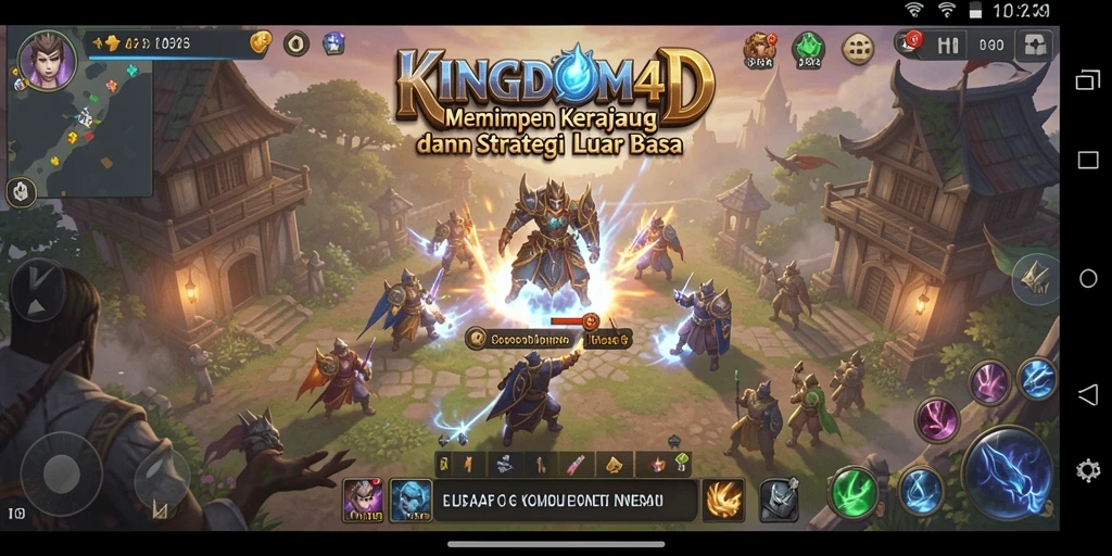 Tangkapan layar gameplay <strong>KINGDOM4D</strong> menunjukkan aksi strategi yang mendebarkan.