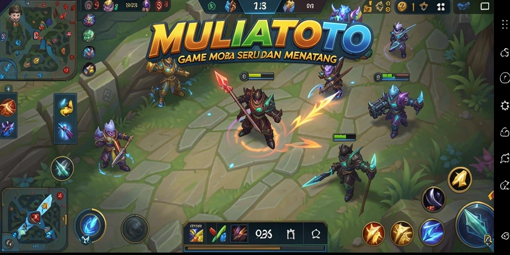 Screenshot menampilkan aksi seru dalam permainan MOBA MULIATOTO.