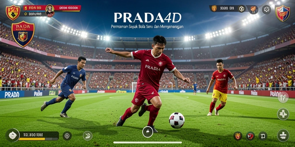 Tampilan menarik gameplay PRADA4D yang penuh aksi sepak bola.