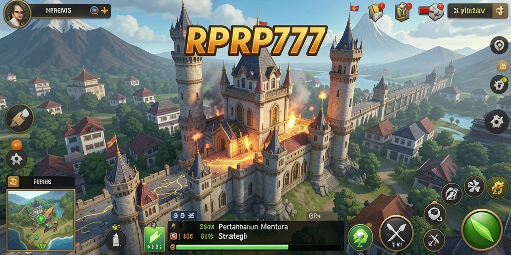 Tampilan gameplay RPRP777 menonjolkan pertempuran strategis yang intens.