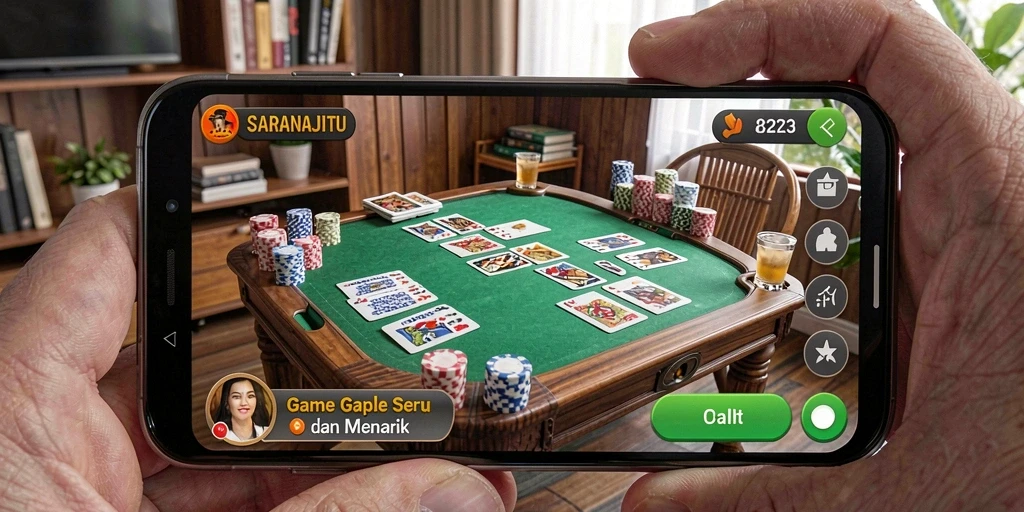 Tampilan gameplay Gaple yang seru dan interaktif.