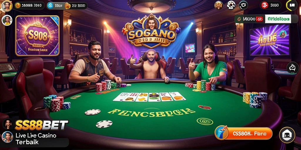 Tampilan gameplay SS88BET yang mendebarkan di kasino langsung.