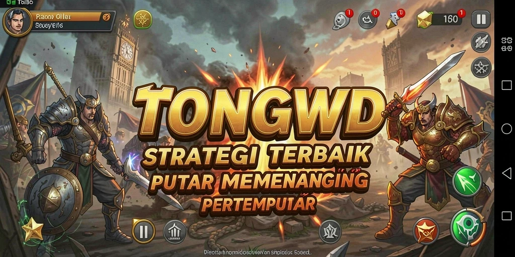 Gameplay strategis TONGWD dengan pertempuran epik.