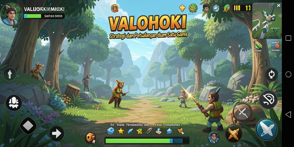 Tampilan gameplay seru di VALOHOKI dengan aksi strategi yang menegangkan.